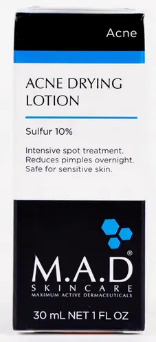 Acne Drying Lotion Sulfur 10%, Tratamiento Nocturno Para Reducir Espinillas