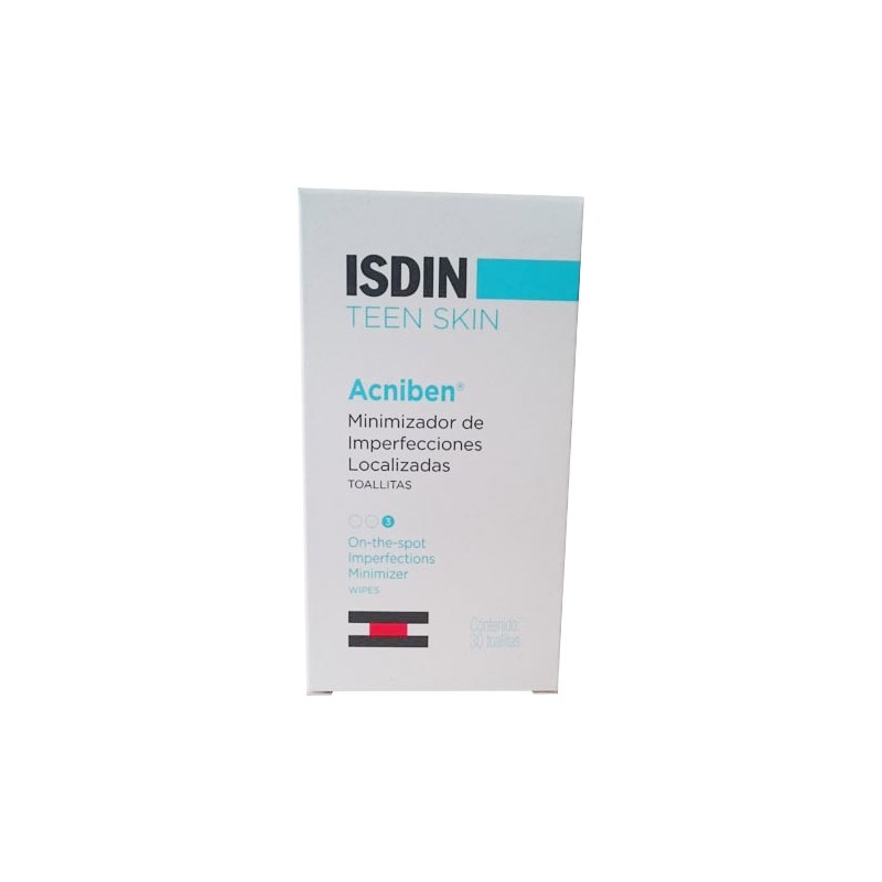 ISDIN Acniben Teen Skin Cleansing Wipes for Oily Skin 30 Pc