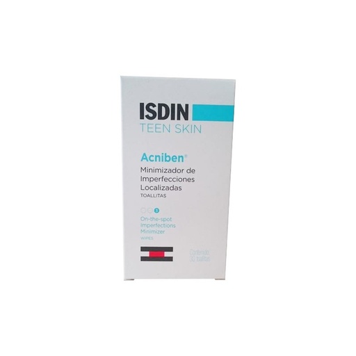 ISDIN Acniben Teen Skin Cleansing Wipes for Oily Skin 30 Pc
